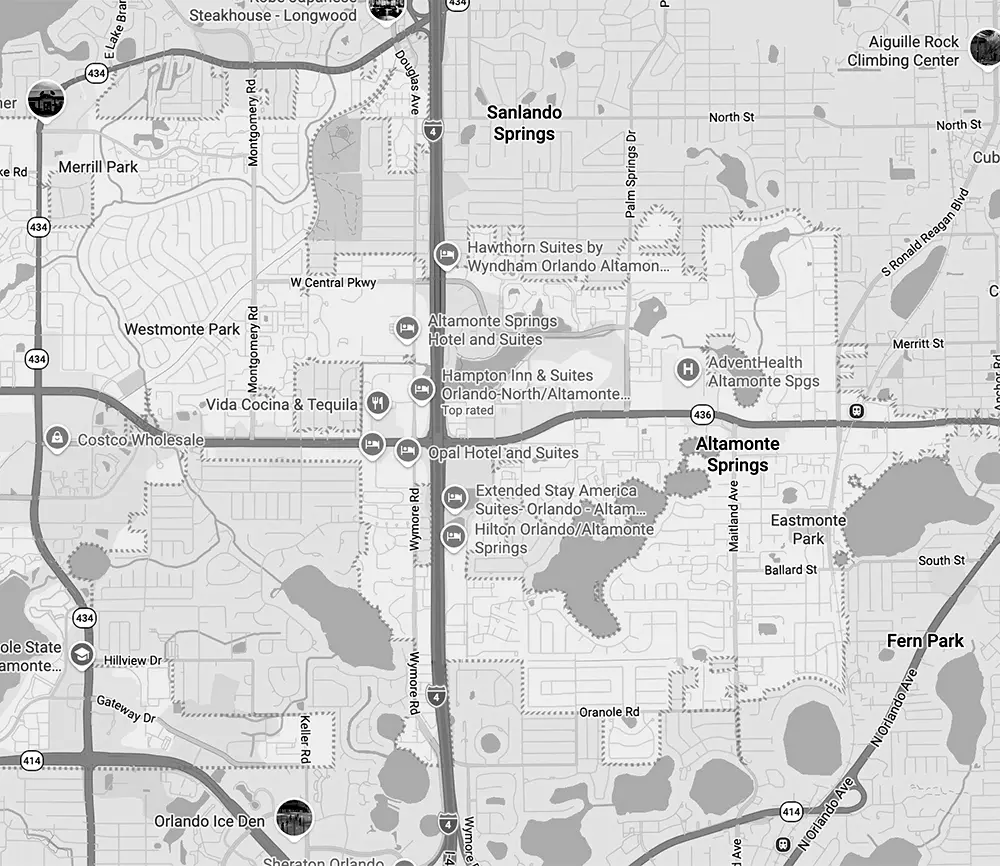 Electrician Service Area Map for Altamonte Springs FL