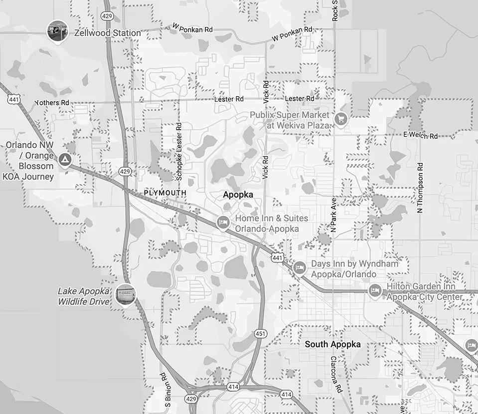 Electrician Service Area Map for Apopka FL
