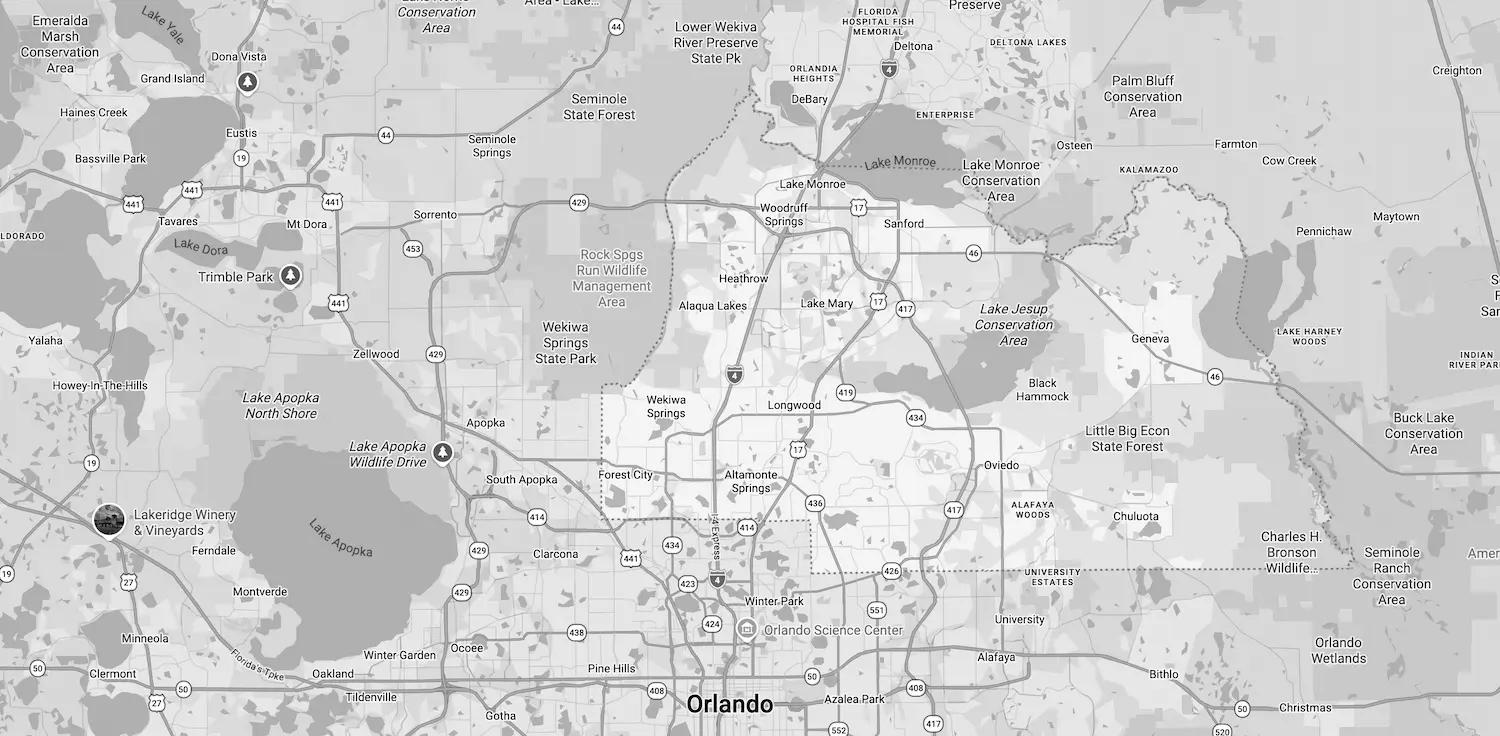 Electrician Service Area Map for Seminole County, FL